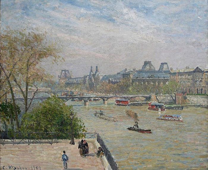 The Louvre, Spring, Camille Pissarro